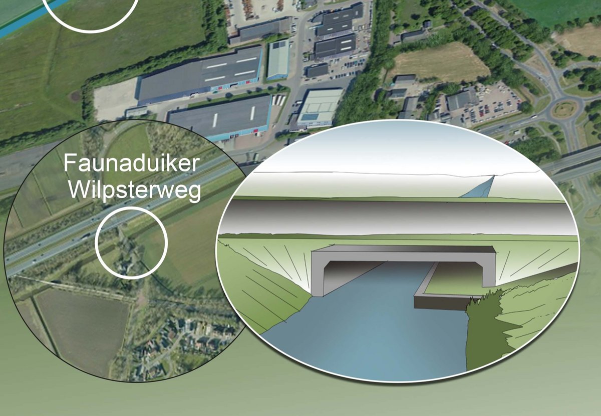 Locatieaanduiding faunaduiker bij de Wilpsterweg